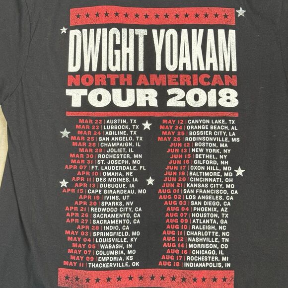 Dwight Yoakam 2018 North American Tour T-Shirt Black Men's L - Picture 7 of 8